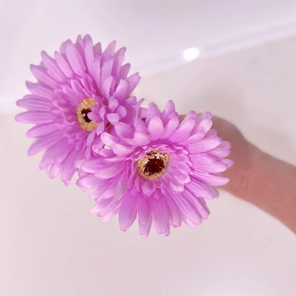 LIFELIKE Lavender Purple Gerber Daisy Flowers Floral Home Decor Arrangement